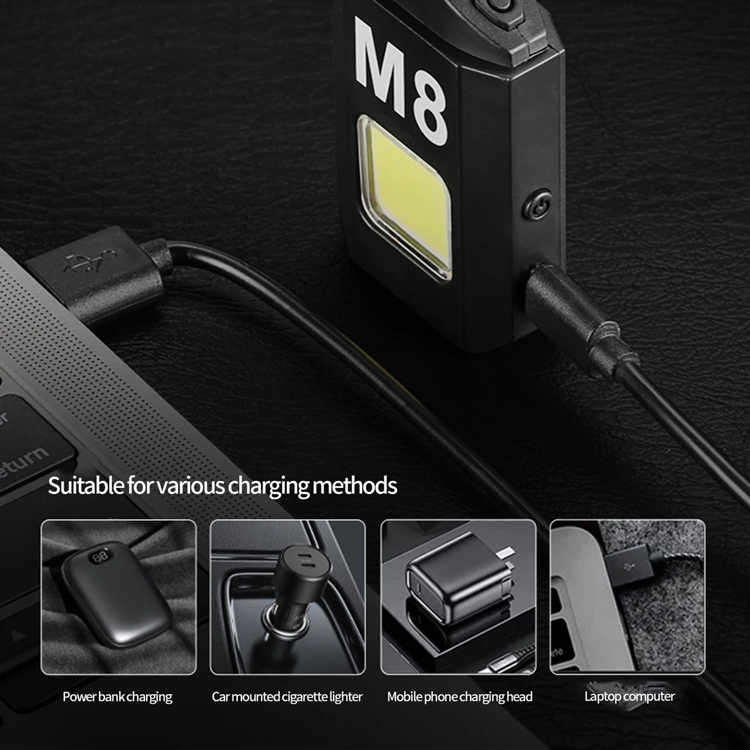 Portable torch lighter with multiple charging options for convenience and ease of use
