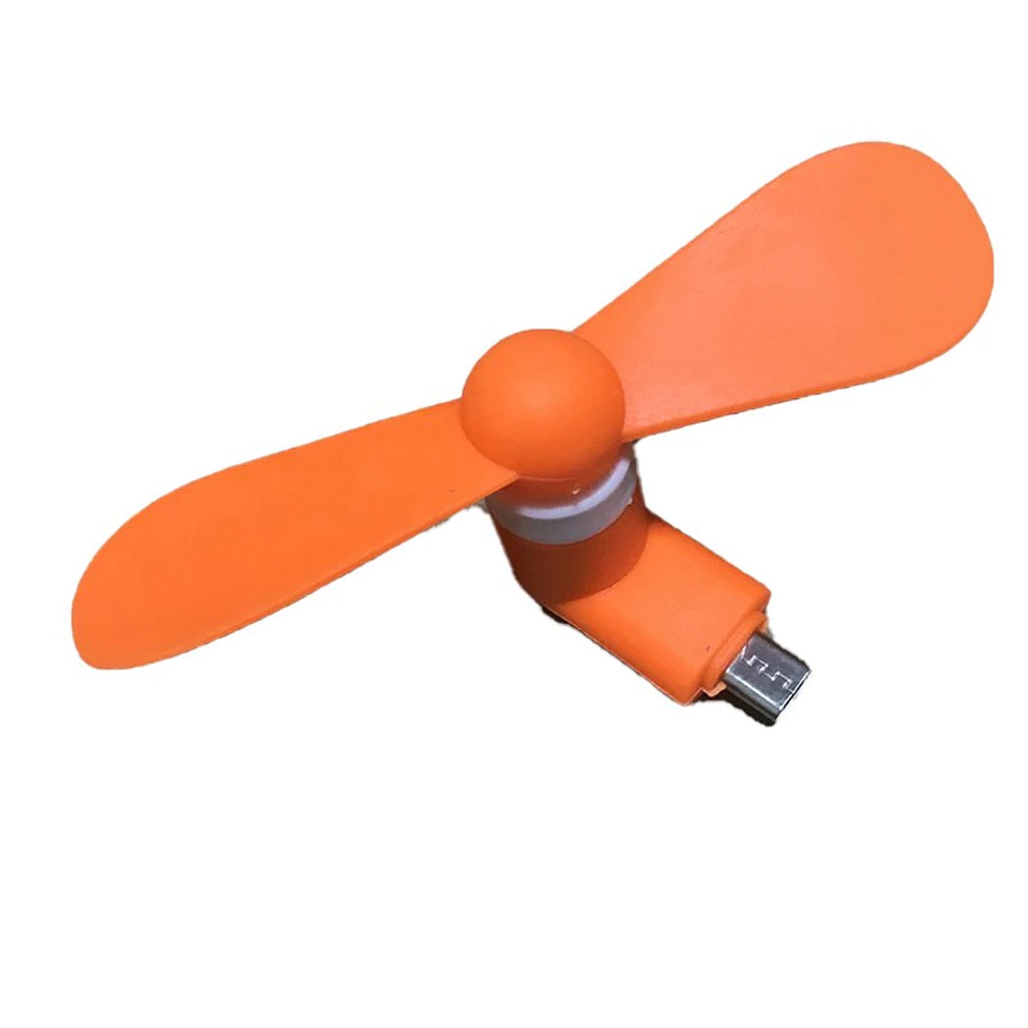 Orange portable USB fan with flexible blades for kids and on-the-go cooling