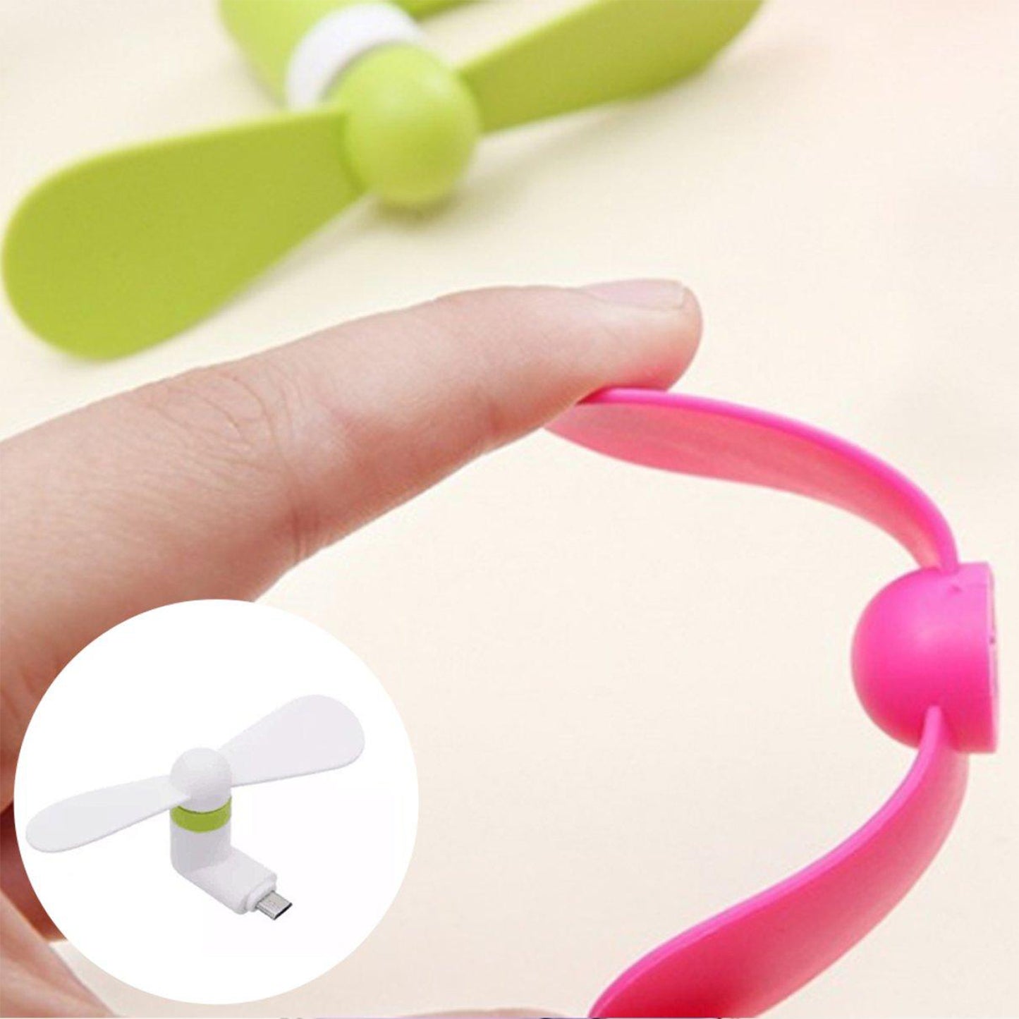 Colorful portable USB fan with flexible design, perfect for kids to use anywhere