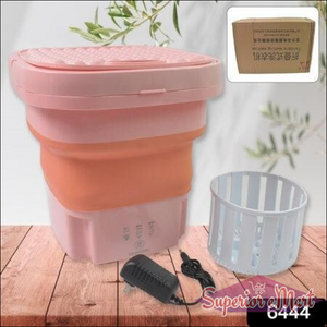 Portable washing machine foldable with compact design and included accessories for easy laundry tasks