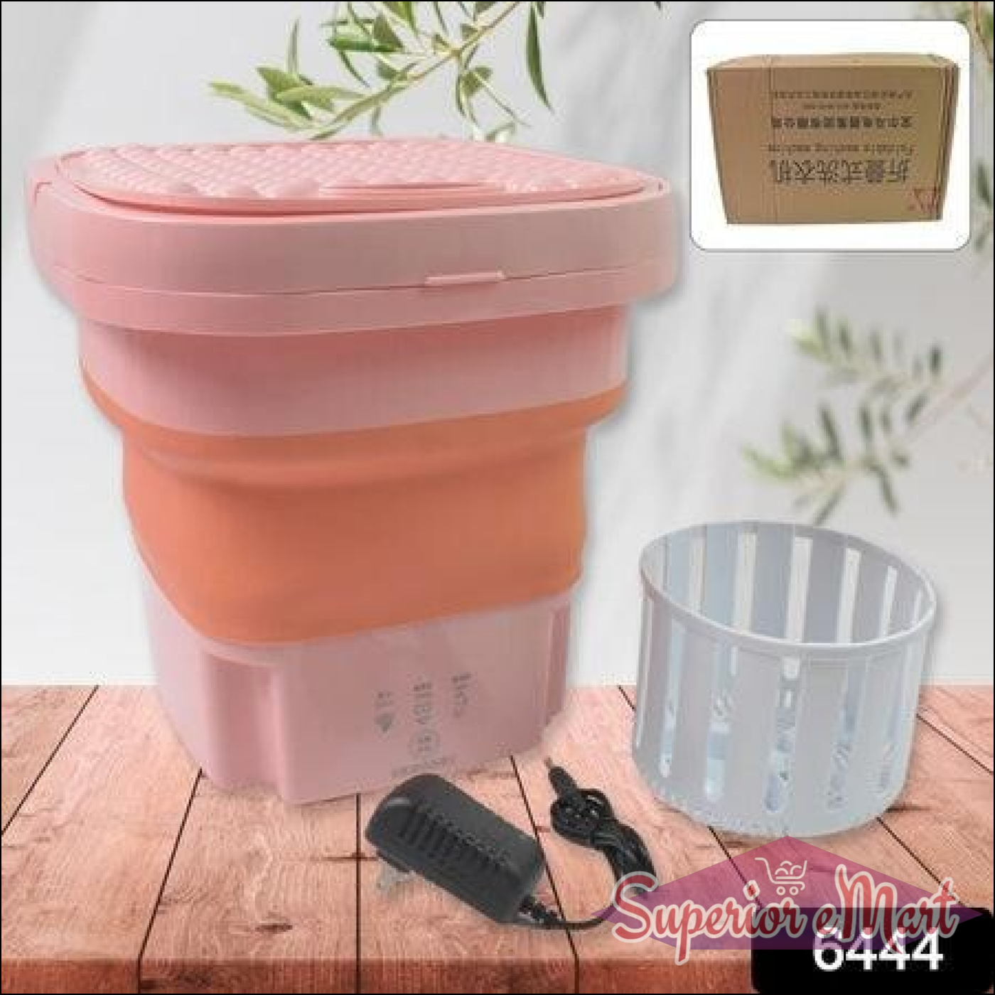 Portable washing machine foldable with compact design and included accessories for easy laundry tasks