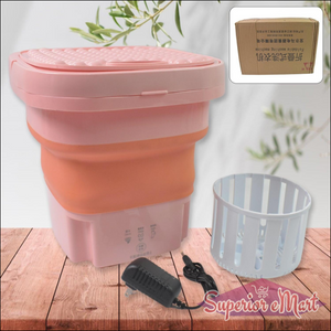 Superior eMart portable washing machine foldable design for easy storage and travel with included accessories
