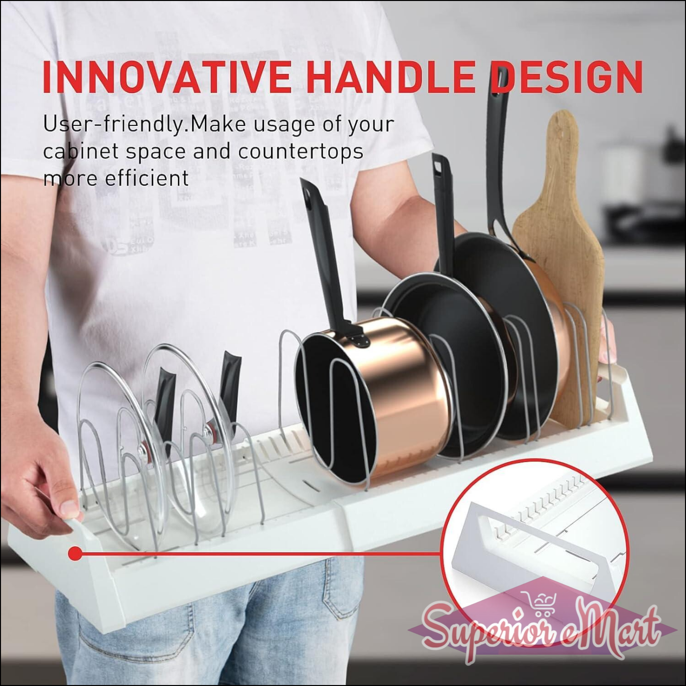 Pots and Pans Organizer for Under Cabinet - Superior eMart