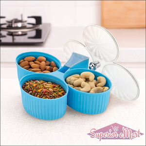 Premium 3-compartment Revolving Dry Fruit Box (1 Pc)