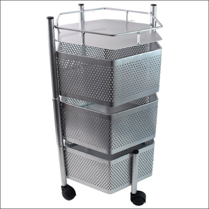 Premium 3-layer Hexagon Kitchen Storage Trolley With Wheels (1 Pc) - Superior eMart