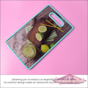 Premium multipurpose cutting board featuring a colorful design for easy food preparation