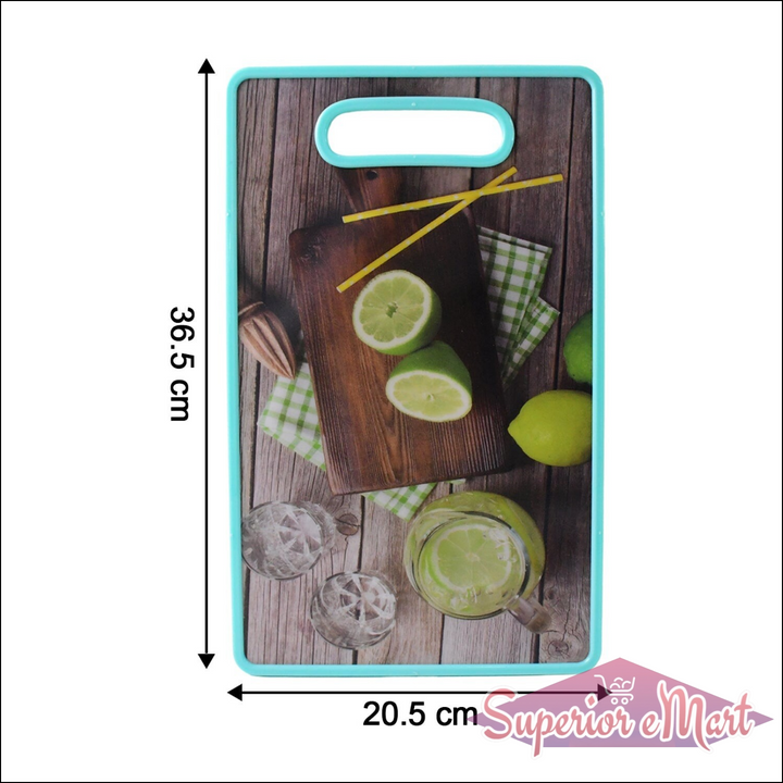 Superior eMart premium multipurpose cutting board with vibrant fruit and drink design for kitchen use