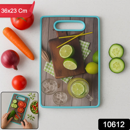 Superior eMart premium multipurpose cutting board with lime, cucumber, and vegetables on a wooden surface