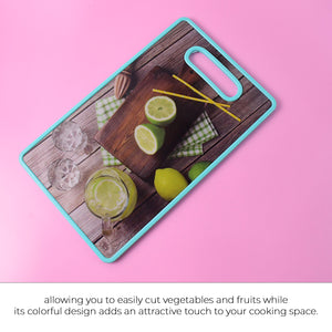 Premium multipurpose cutting board featuring a colorful design for easy food preparation