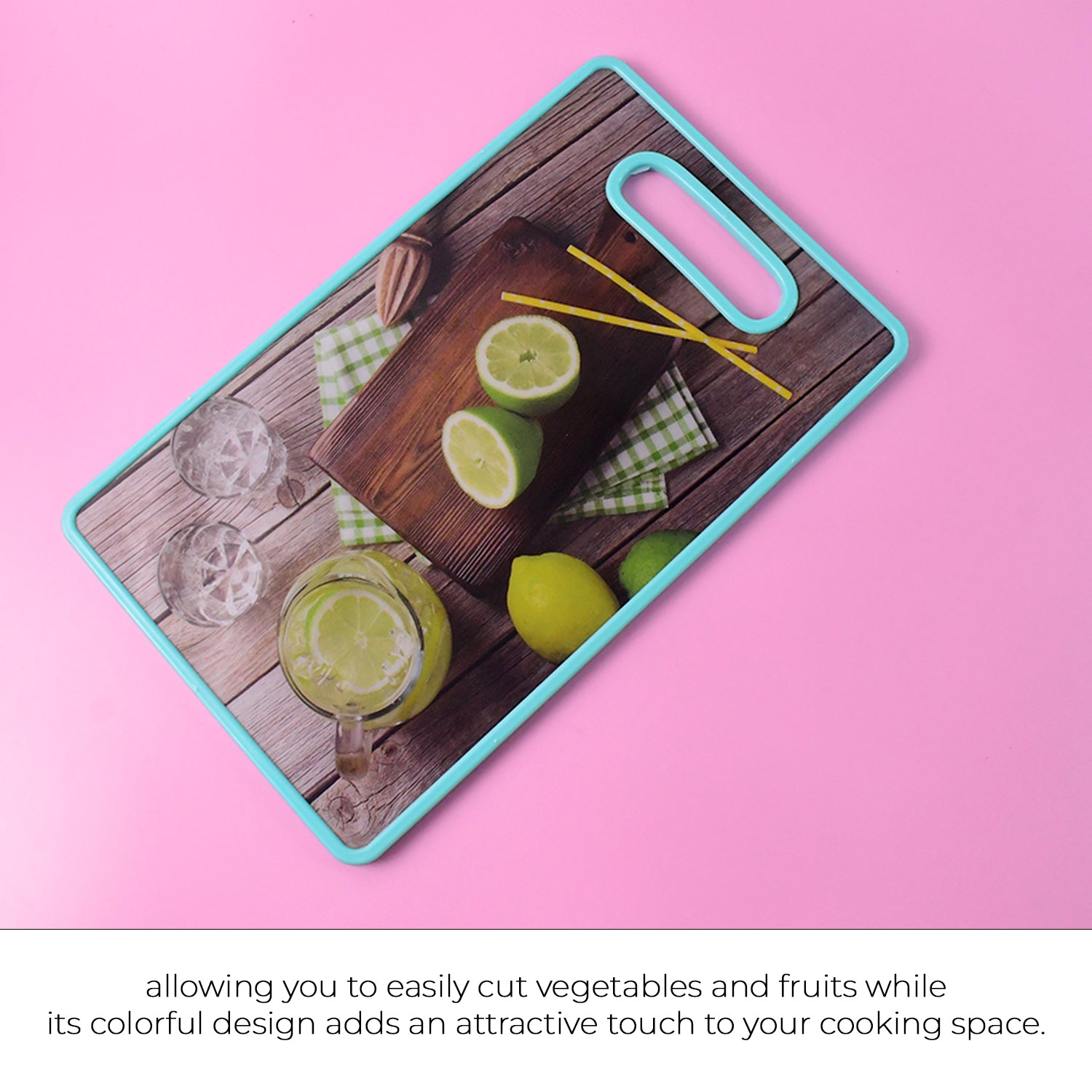 Premium multipurpose cutting board featuring a colorful design for easy food preparation