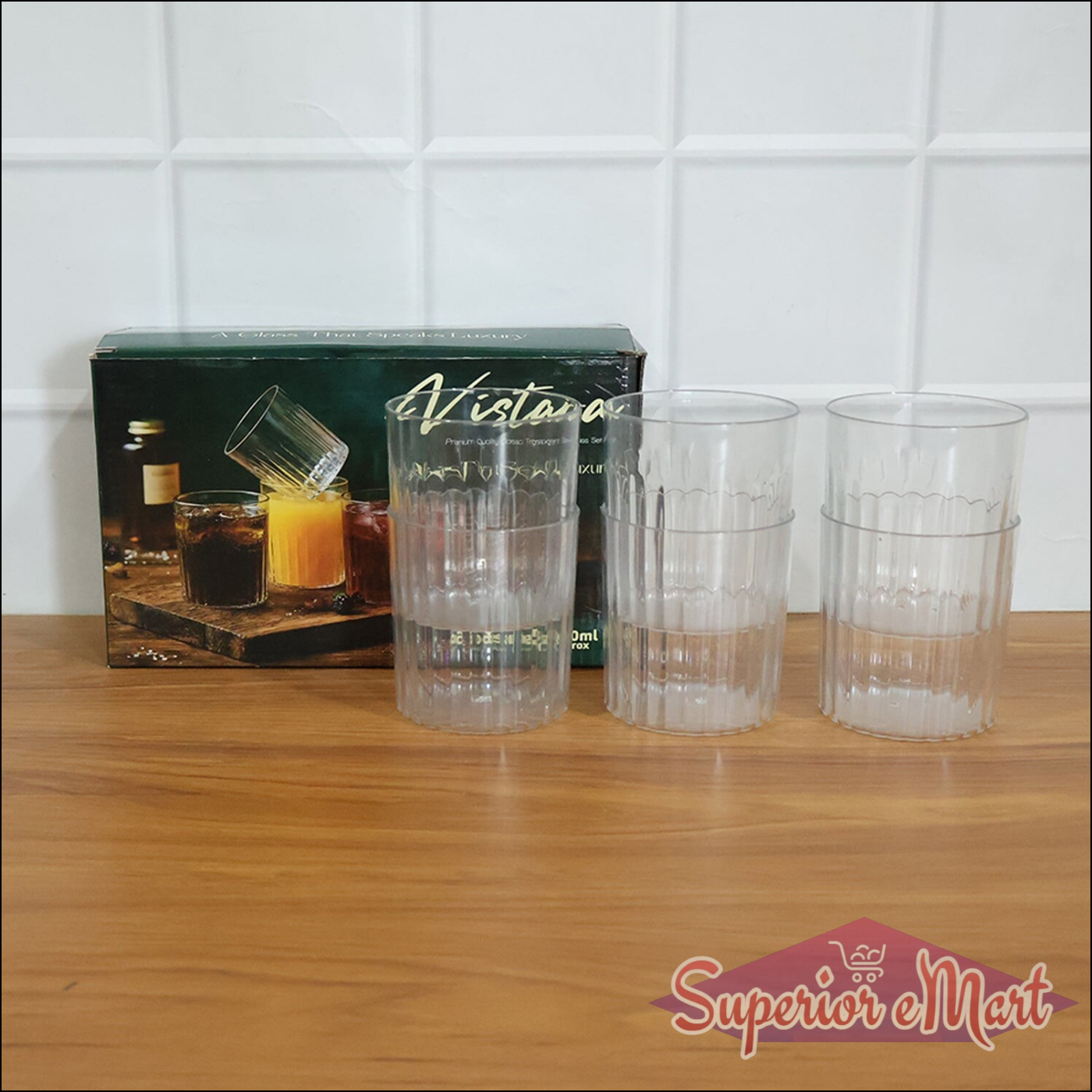 Premium Transparent Drinking Glass Set (6 Pc Set 300 Ml Approx)