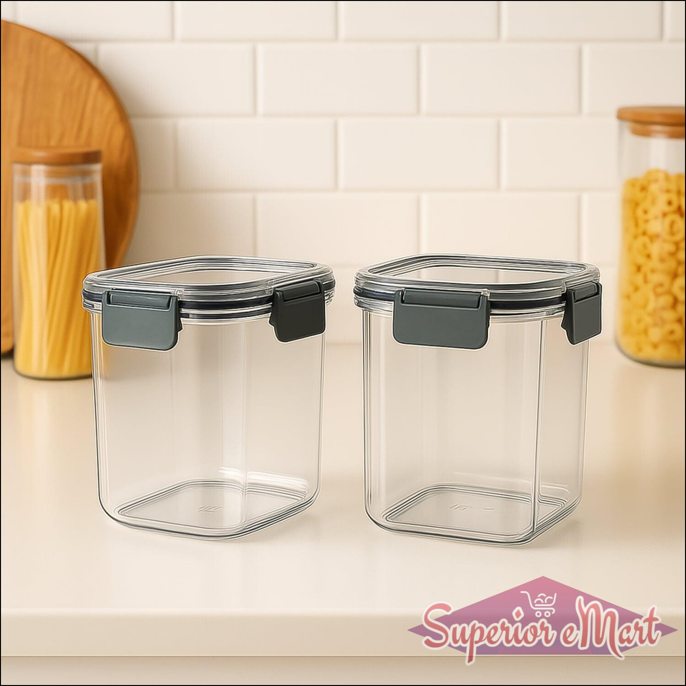 Press N Lock Airtight Food Storage Container Set (2pc900ml) - Superior eMart
