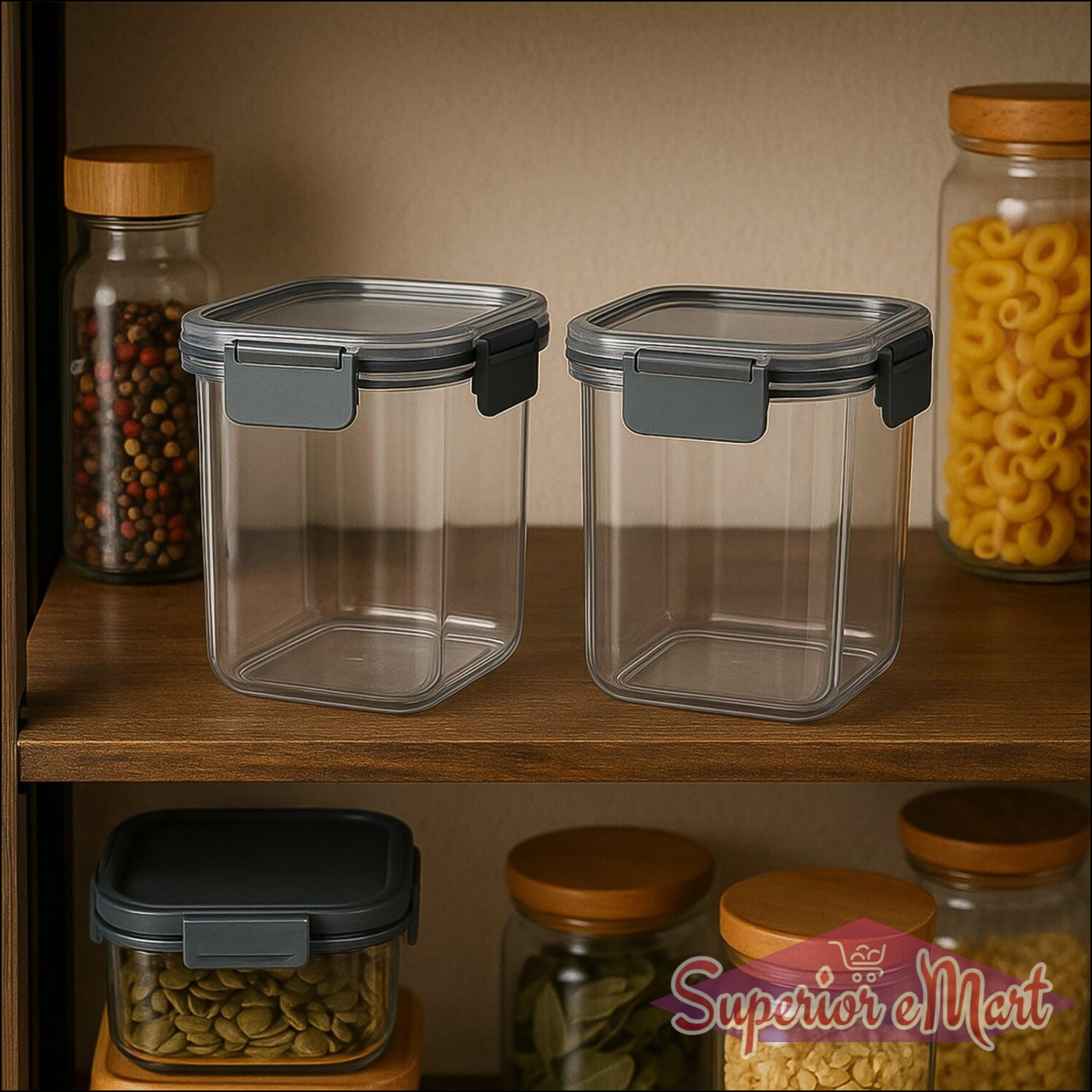 Press N Lock Airtight Food Storage Container Set (2pc900ml) - Superior eMart
