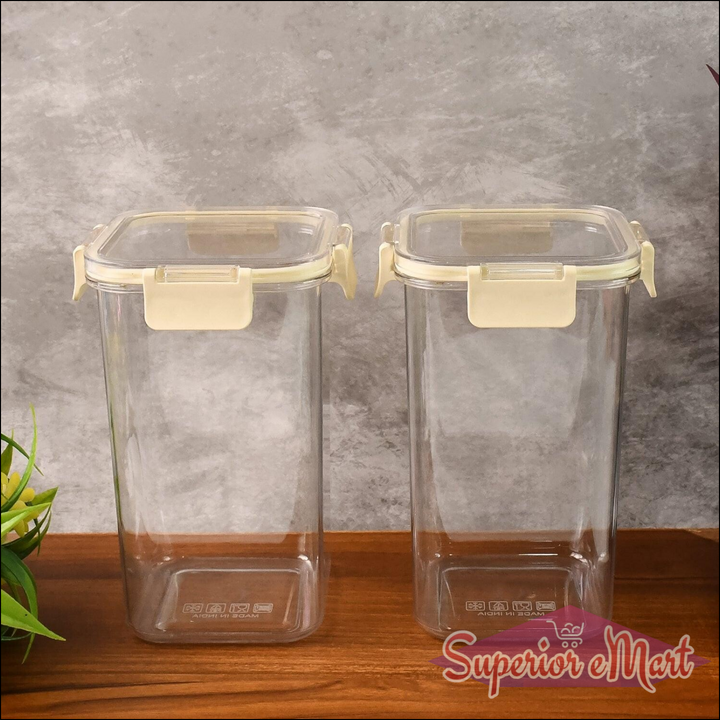 Press N Lock Airtight Kitchen Storage Container Set (2pc1400ml) - Superior eMart