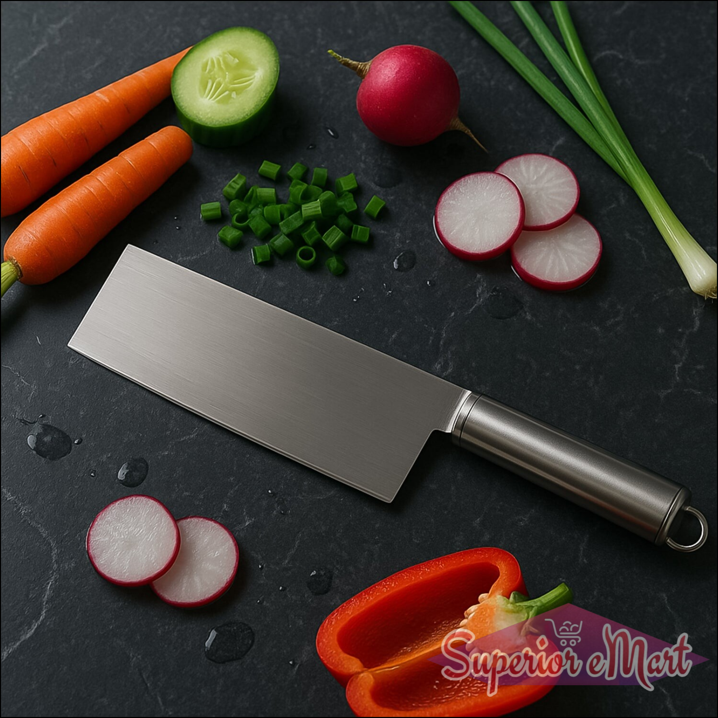 Professional-grade Stainless Steel Vegetable Cleaver Knife 1 Pc