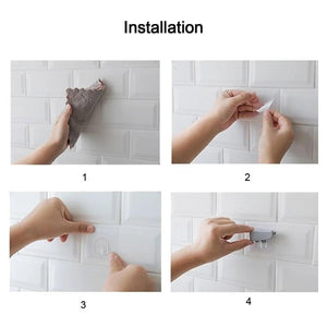 Step-by-step installation of a punch free knife holder on kitchen tiles for easy access