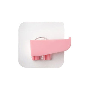 Punch free knife holder in pink with easy wall-mount design for kitchen organization