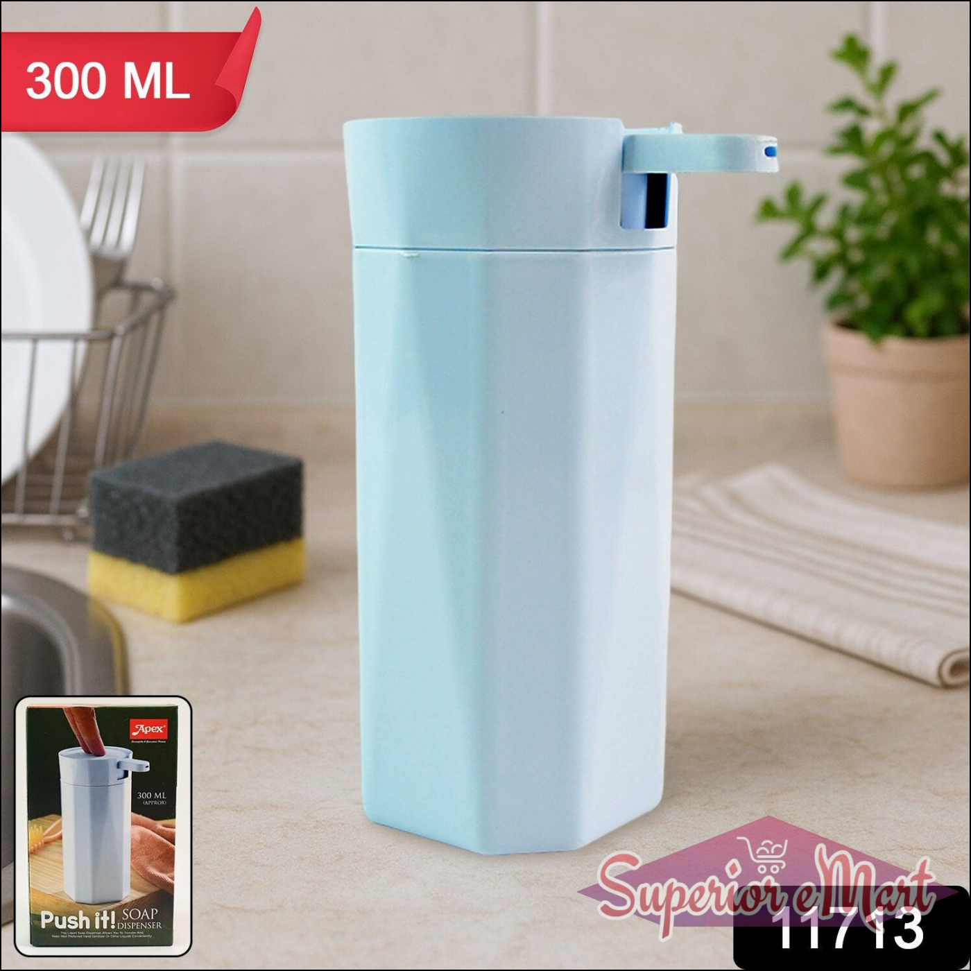 Push Soap Dispenser 300ml – Kitchen & Bath - Superior eMart