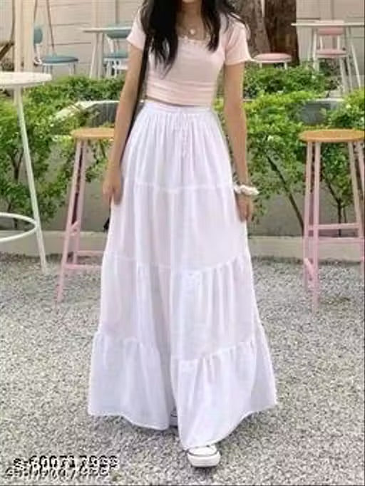 New Trendy White Stylish Graceful Designer Skirts For Beautiful Women