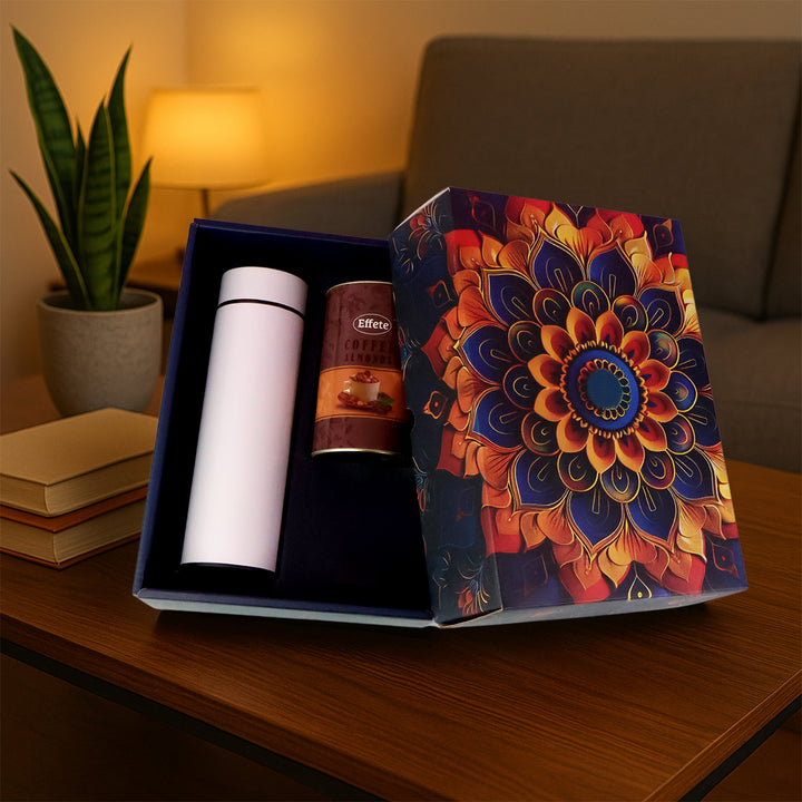 Stainless Steel Bottle, [Coffee] Almonds Chocolate – Festive Gift Hamper Box