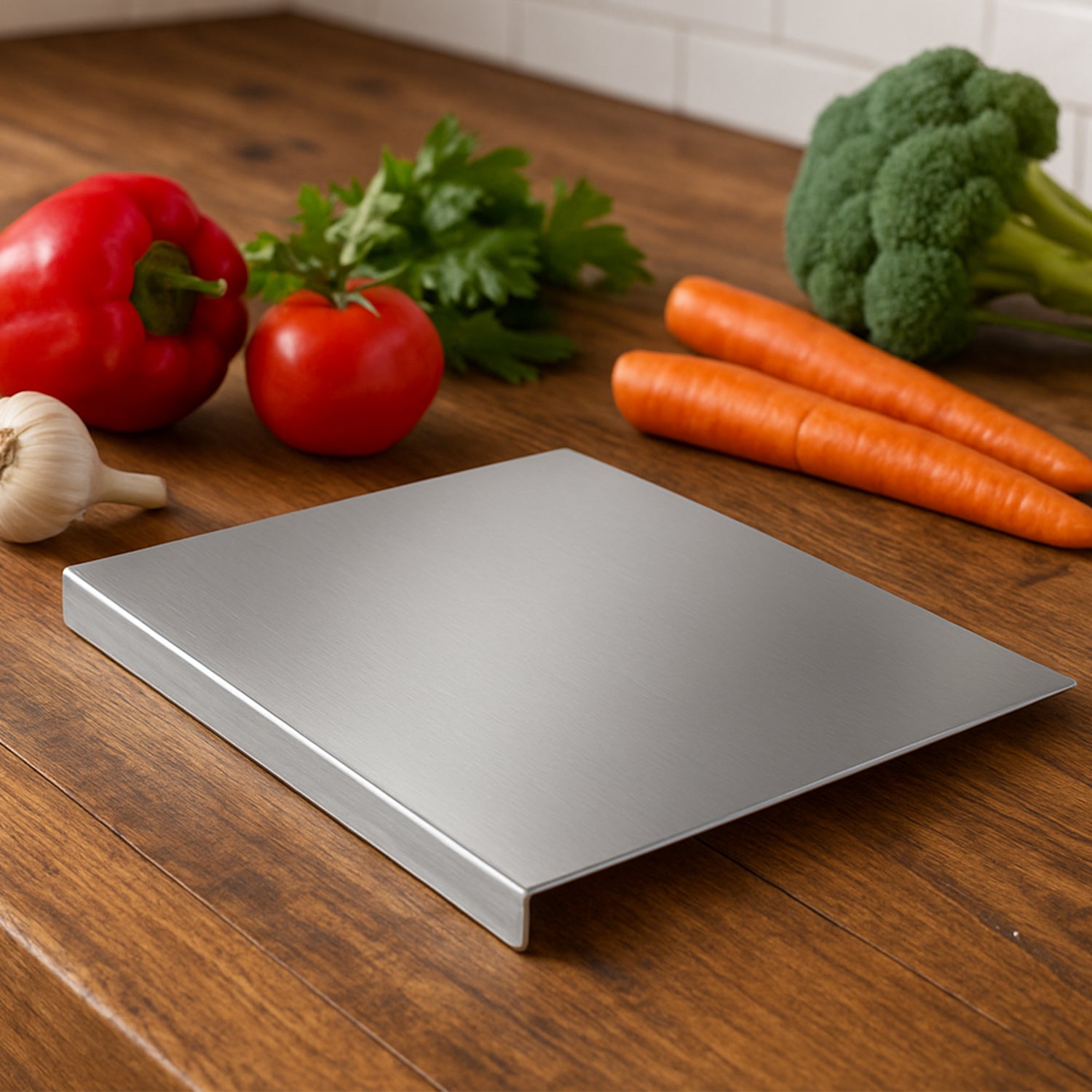 Stainless Steel Anti-bacterial Chopping Board For Kitchen (1 Pc)