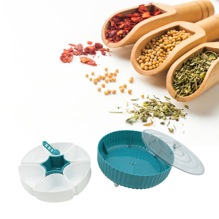 360 Revolving Spice Box / Dry Fruit Box / 7 Compartment Box