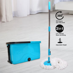 Mop with bucket for easy floor cleaning