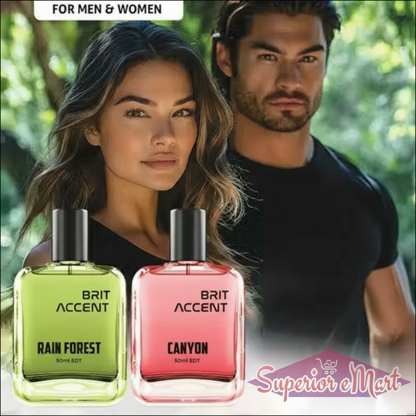 Brit Accent Rain Forest and Canyon Unisex Long-Lasting Perfume in Elegant Bottles for Men and Women