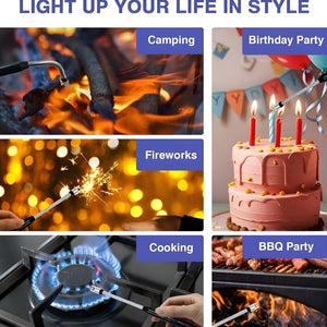 Rechargeable electric arc lighter ideal for camping, cooking, fireworks, and birthday parties