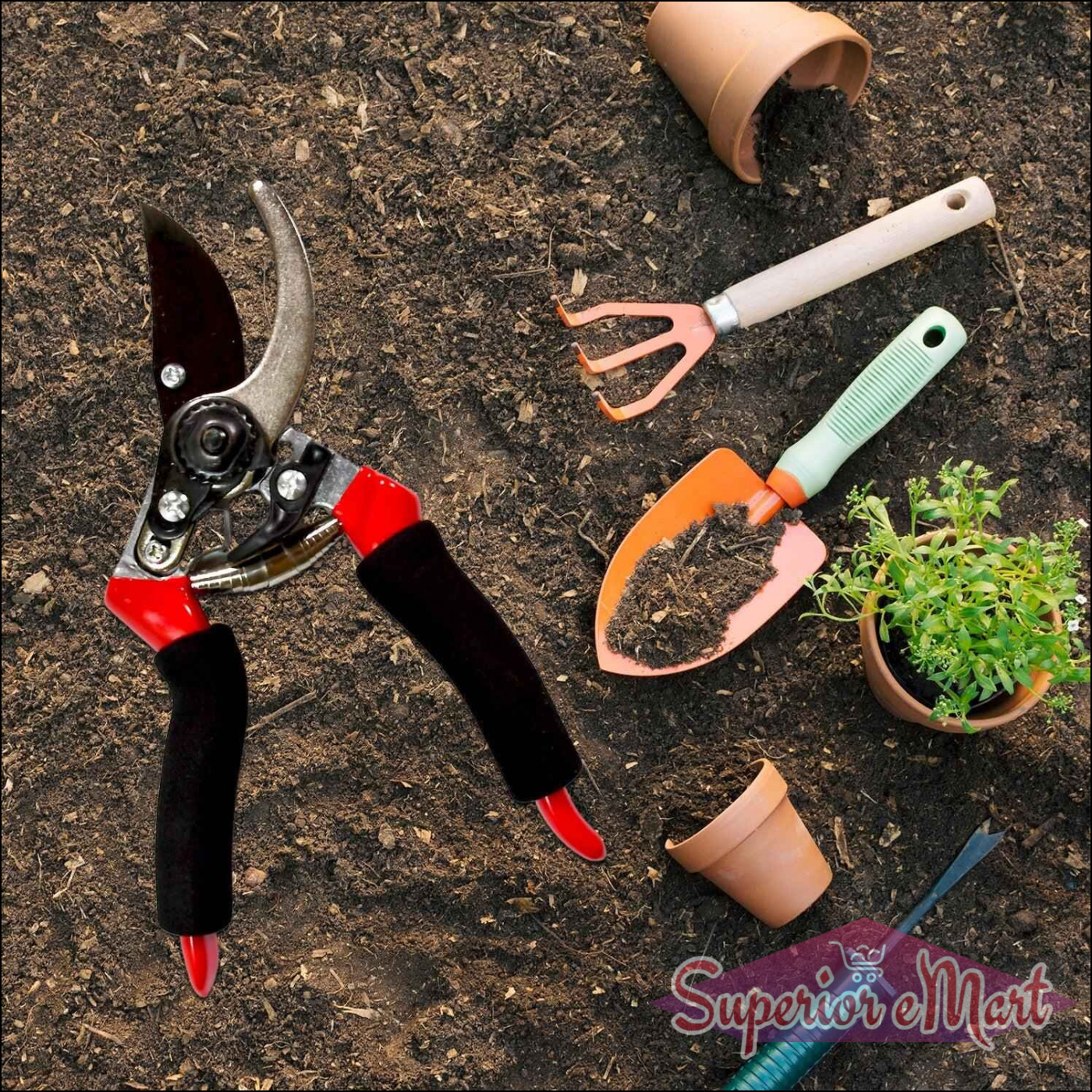Red Garden Shears 21cm for Pruning - Superior eMart
