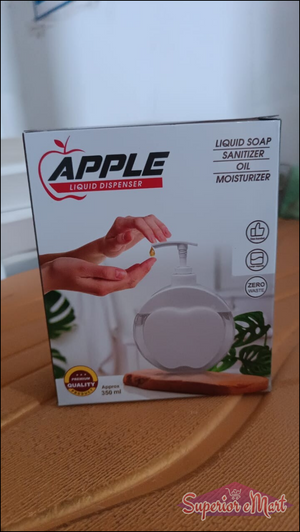 Apple refillable liquid soap dispenser with a pump design for easy dispensing and stylish storage