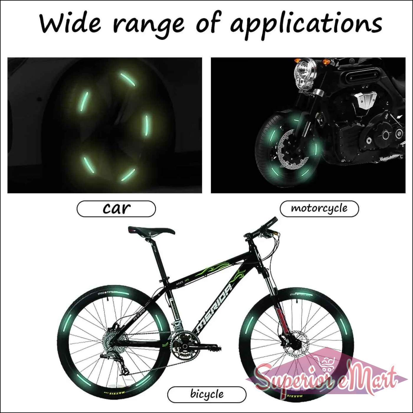 Reflective Car Wheel Stickers-20 Pcs - Superior eMart
