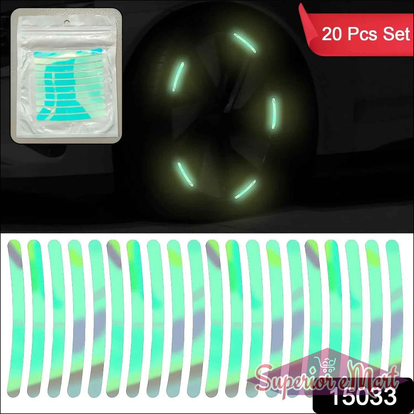 Reflective Car Wheel Stickers-20 Pcs - Superior eMart