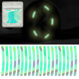 Reflective car wheel stickers for enhanced visibility and style during night driving