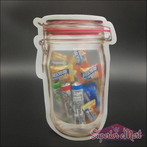 Reusable Airtight Seal Food Storage Mason Jar Zipper (500ml) - Superior eMart