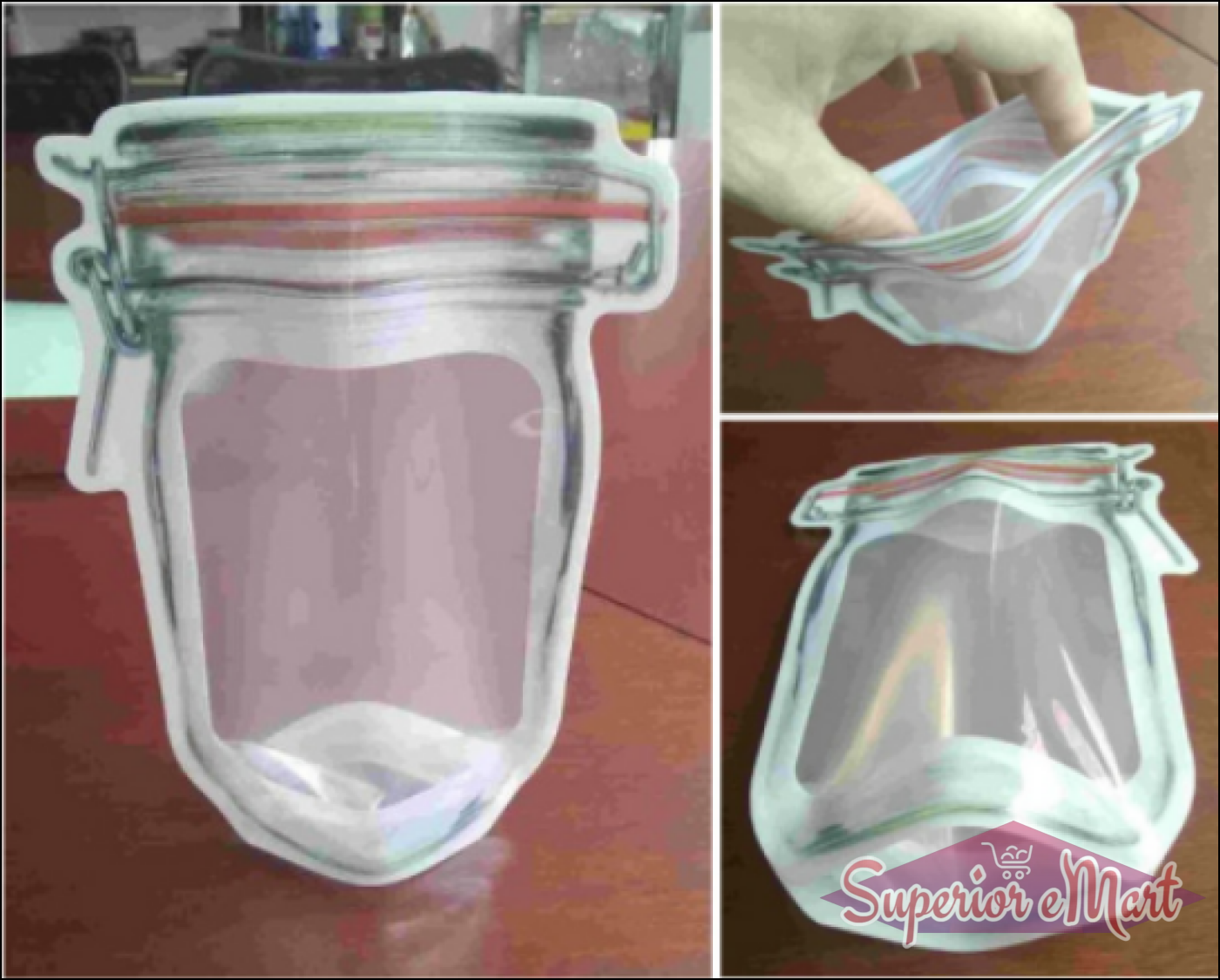 Reusable Airtight Seal Food Storage Mason Jar Zipper (500ml) - Superior eMart