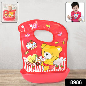 Colorful reusable baby bibs featuring a bear design, perfect for mess-free feeding and easy to clean