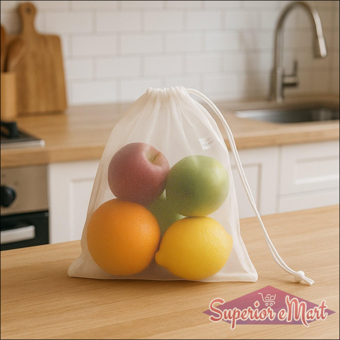 Reusable Mesh Produce Bags (2 Pc) - Superior eMart