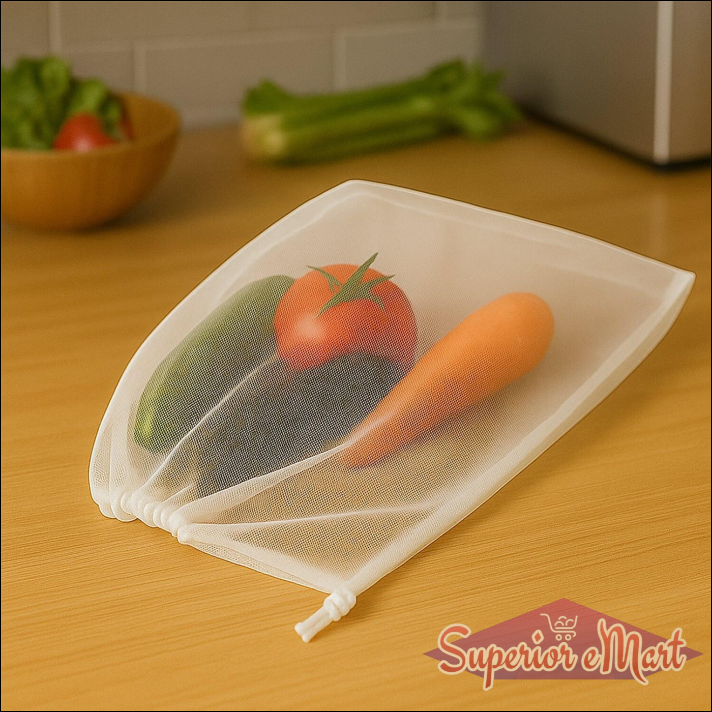 Reusable Mesh Produce Bags (2 Pc) - Superior eMart