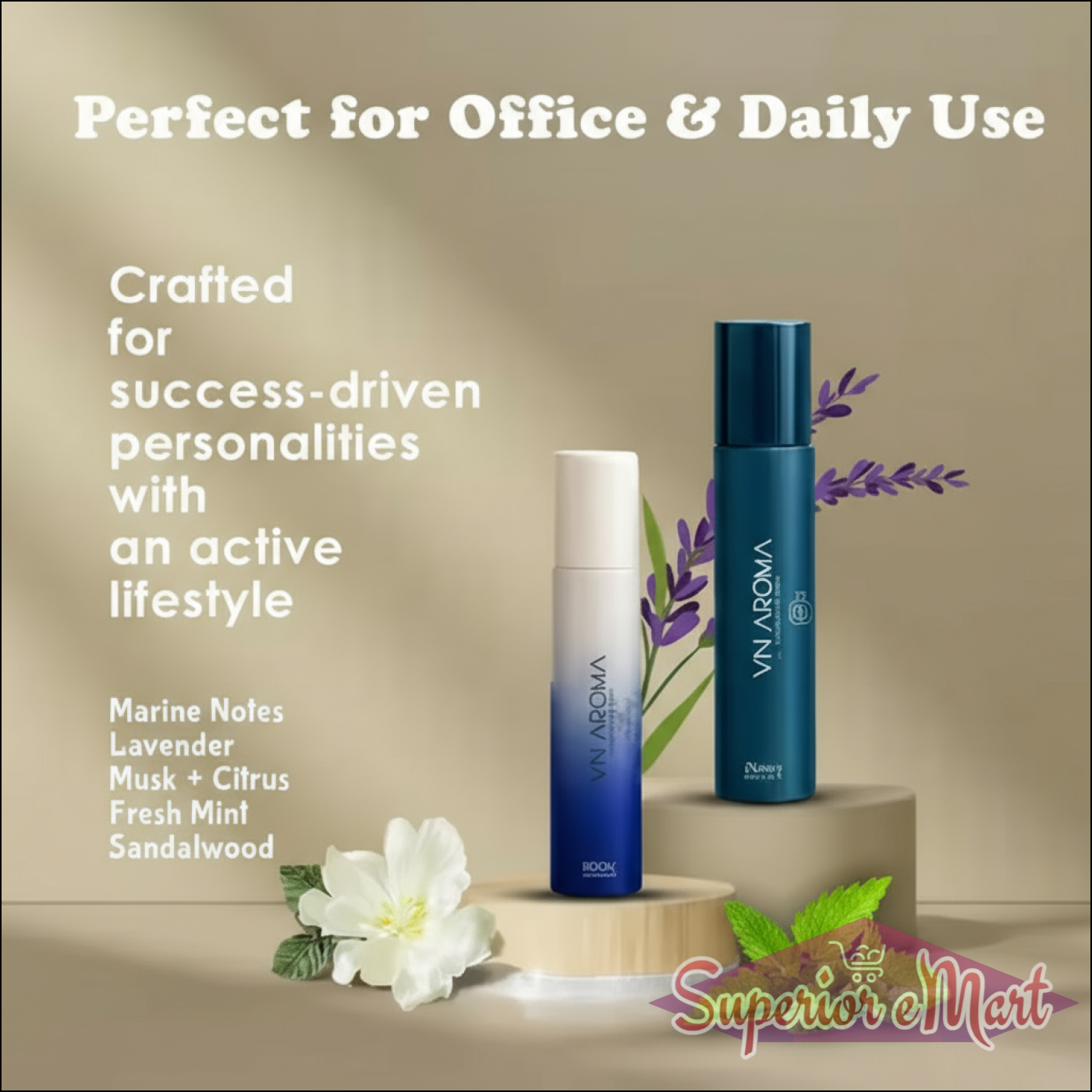 Long lasting deodorant combo pack with marine notes, lavender, and fresh mint for daily use