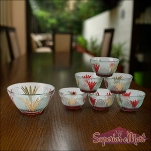 Rose glass dessert bowl set featuring floral designs for elegant dining and serving desserts