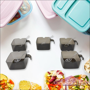 Rotating spice jars set with clear lids for organized kitchen storage and easy access