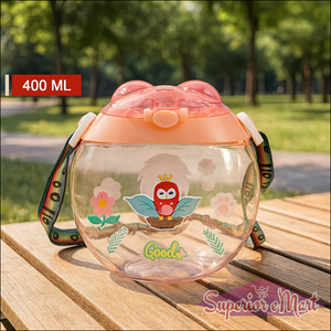 Round Belly Shape Kids Water Bottle (400ml  1 Set ) - Superior eMart