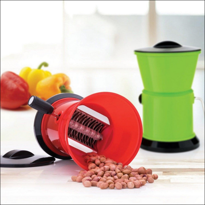 Chilly cutter with sharp blades in red, perfect for chopping vegetables quickly and easily