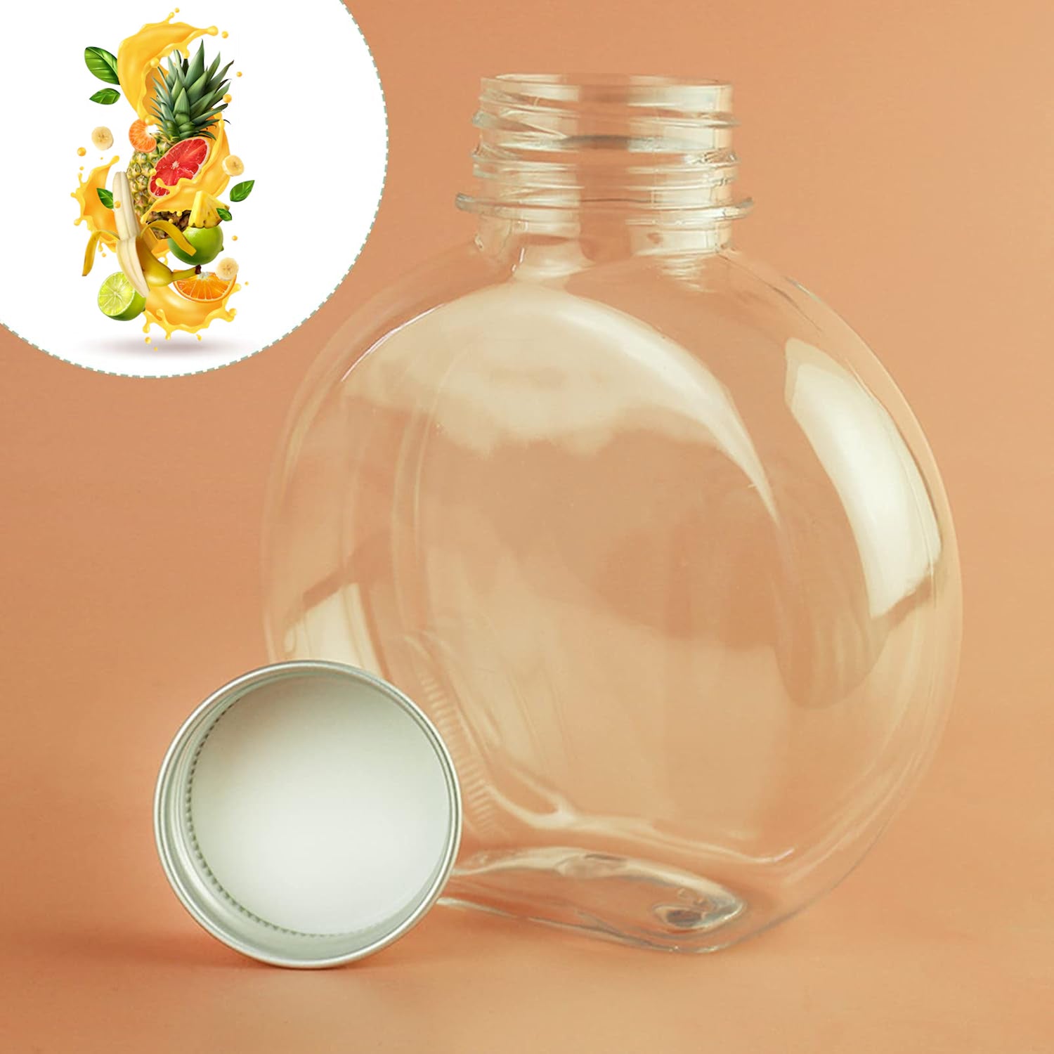 Superior eMart round clear storage container with screw-on lid for kitchen and home organization