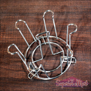 Durable round glass holder for kitchen with sturdy metal design for organizing glassware.