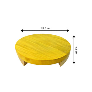 Wooden round roti maker for home use, measuring 22.5 cm in diameter and 4.5 cm high for easy cooking