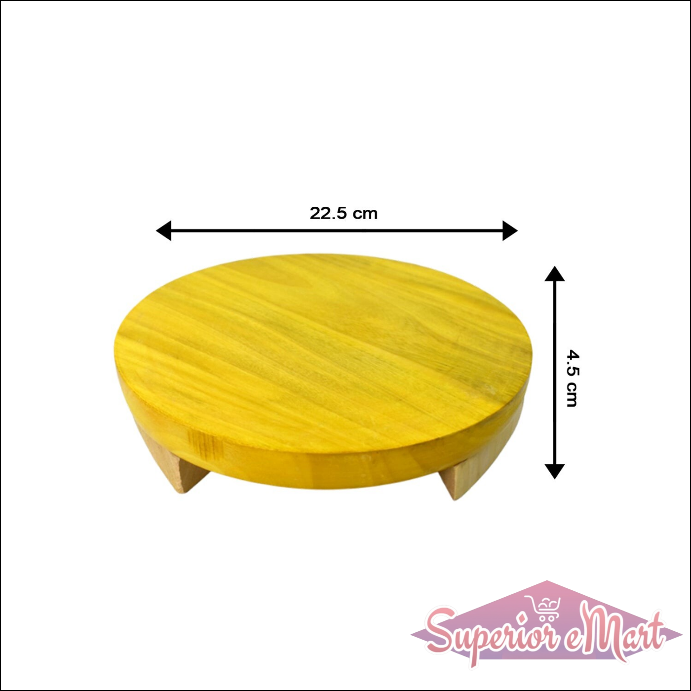 Wooden round roti maker for home use, measuring 22.5 cm in diameter and 4.5 cm high for easy cooking