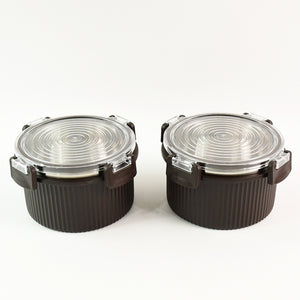 Superior eMart rustic jar set 450ml with airtight clear lids and dark ribbed bodies for kitchen storage