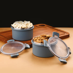 Superior eMart rustic jar set 450ml with airtight lids storing almonds and cashews